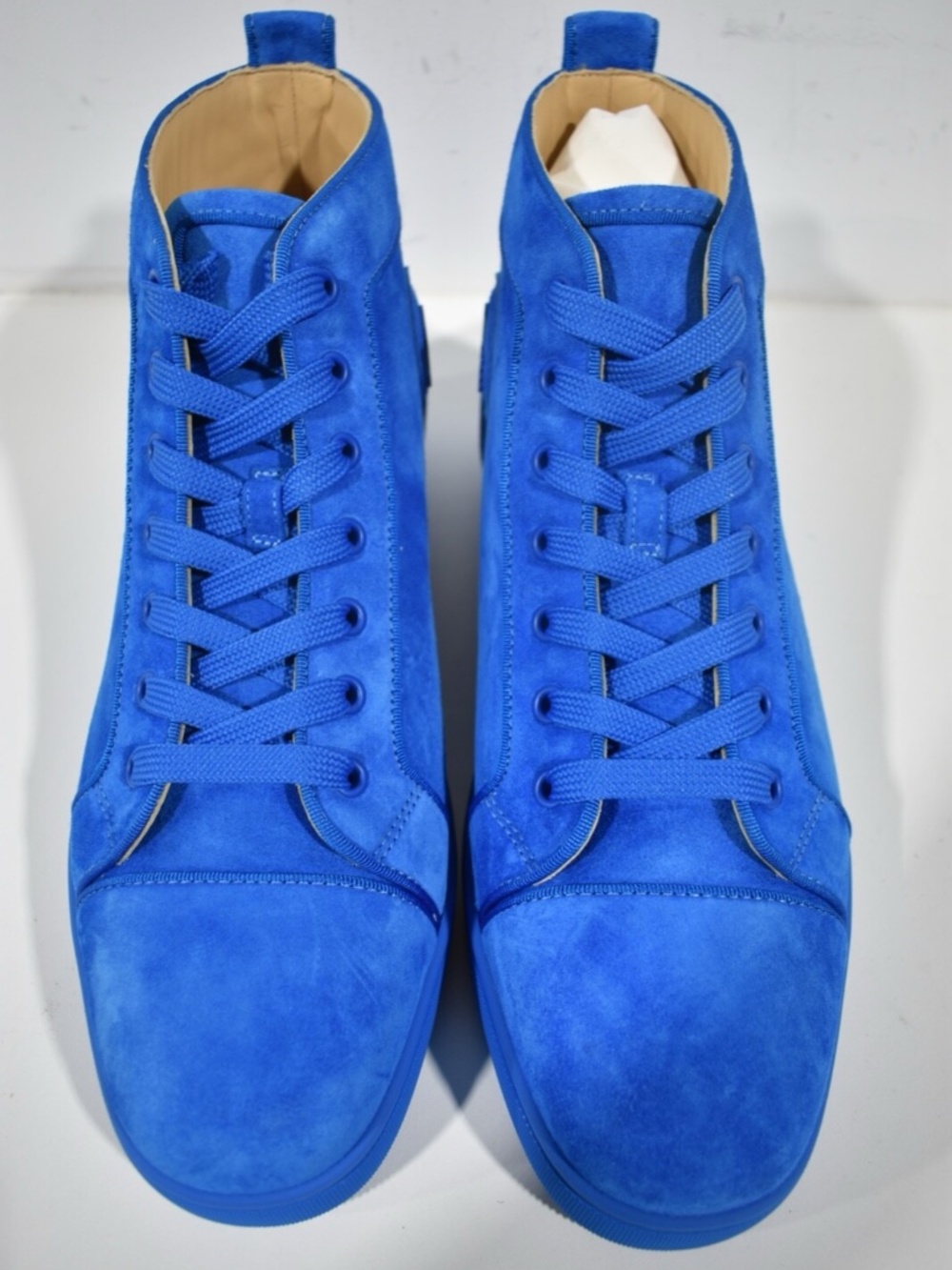 Christian Louboutin Louis Orlato Blue Suede High Top Sneaker 45 US 12